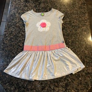 Pink & Grey Flower Short Sleeve